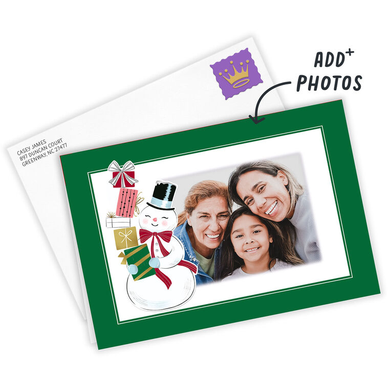 Hallmark Vintage Snow Man Custom Holiday Card