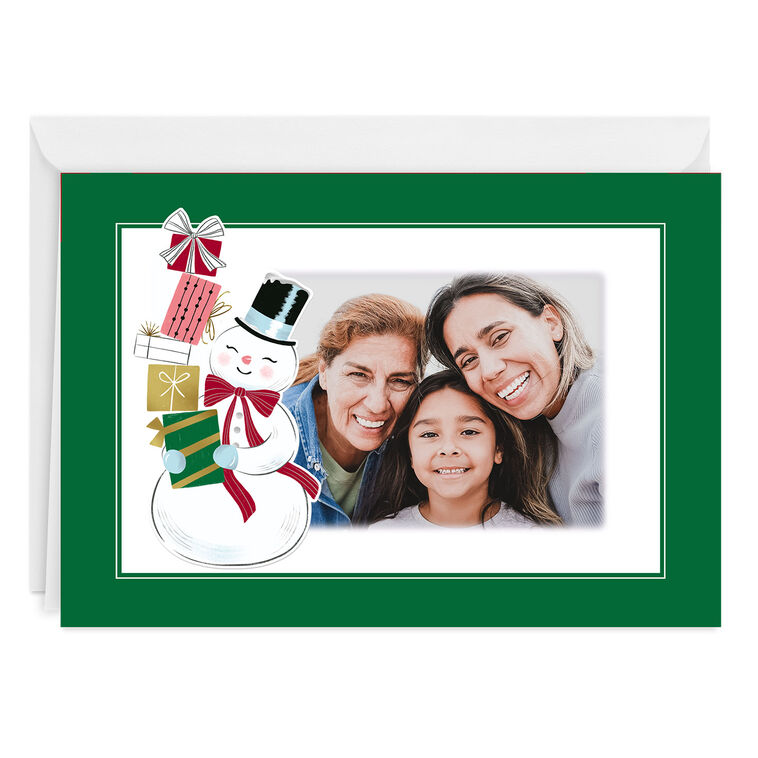 hallmark Vintage Snow Man Custom Holiday Card