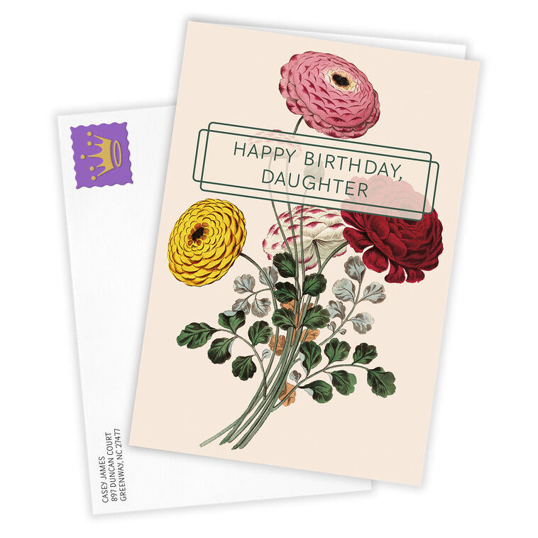 Hallmark Vintage Zinnia Flowers Custom Card