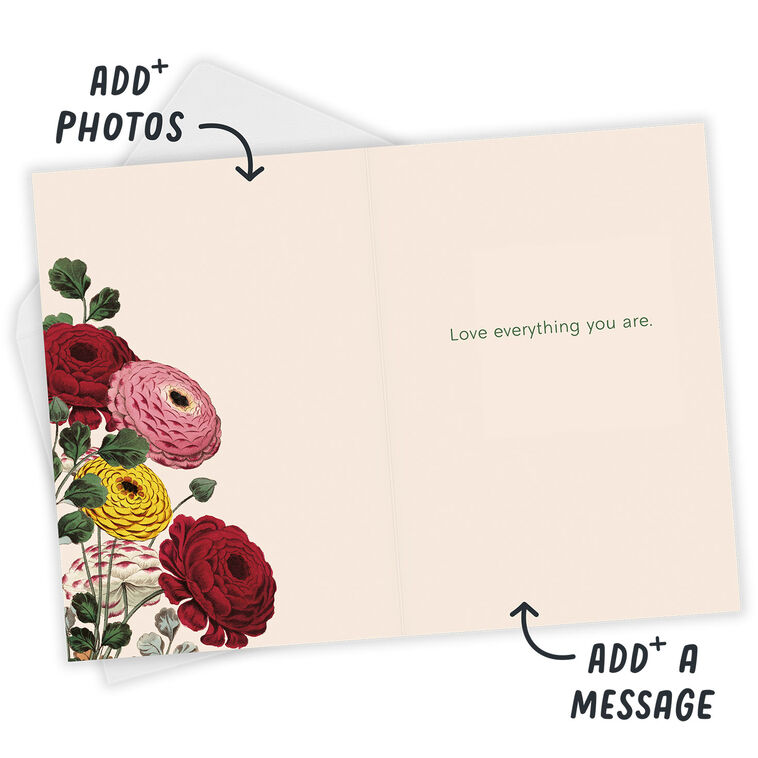Hallmark Vintage Zinnia Flowers Custom Card