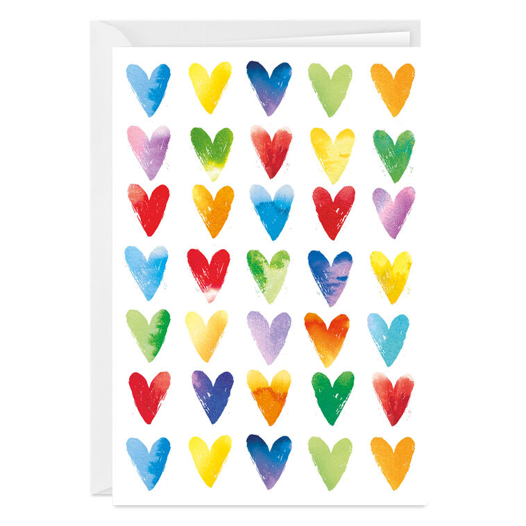 hallmark Watercolor Hearts Custom Love Card