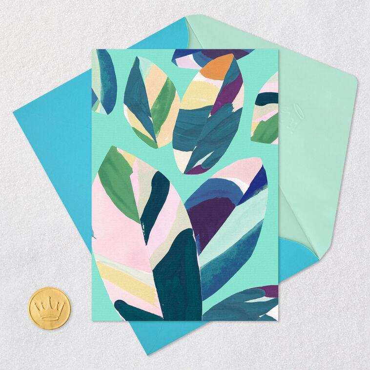 Hallmark Watercolor Leaves Blank Card