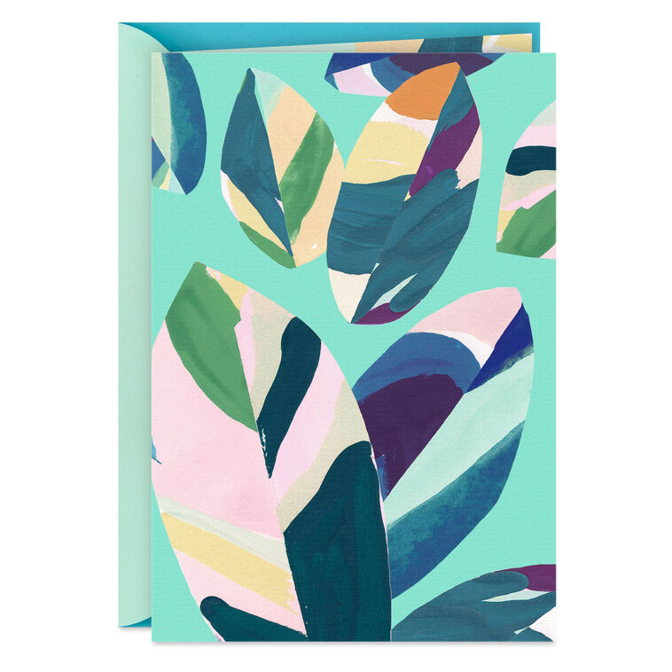 hallmark Watercolor Leaves Blank Card