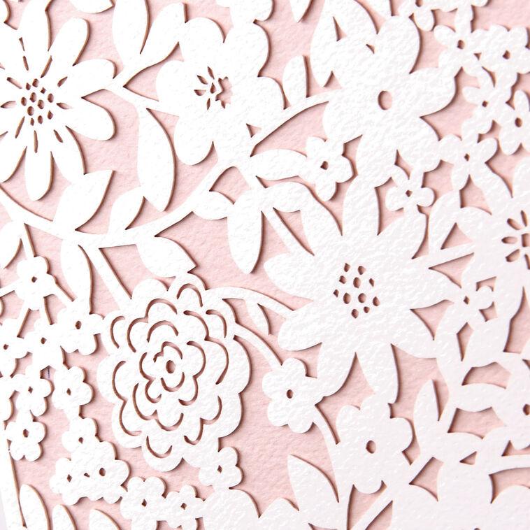 Hallmark White Flowers On Blush Pink Blank Card