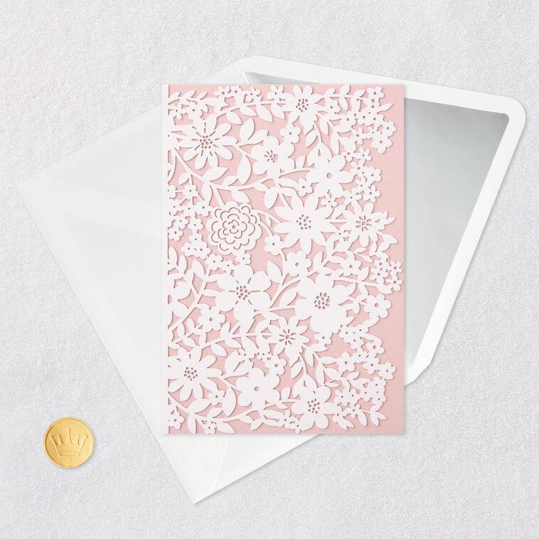 Hallmark White Flowers On Blush Pink Blank Card