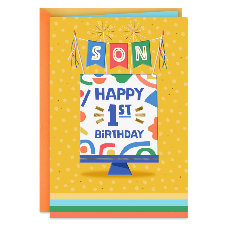 hallmark Wonderful Ways 1st Birthday Card for Son