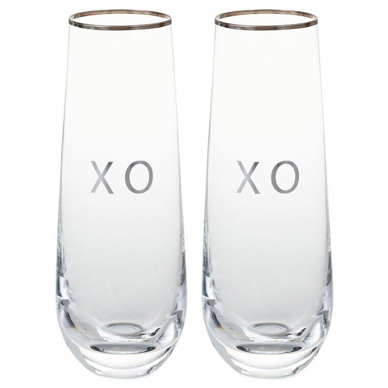 hallmark XO Stemless Champagne Flutes Set of 2