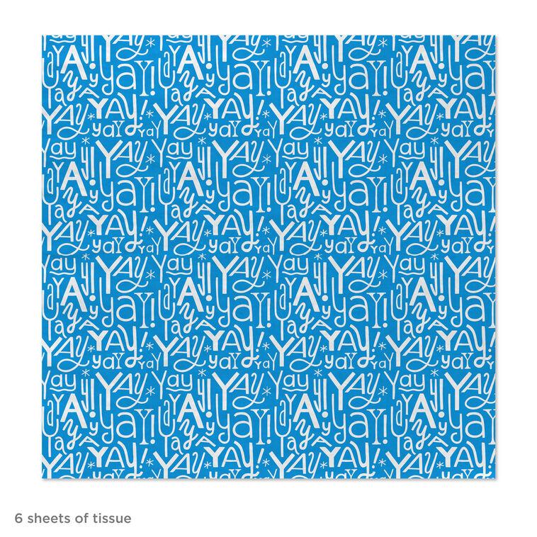 Hallmark Yay Doodles On Blue Tissue Paper 6 Sheets