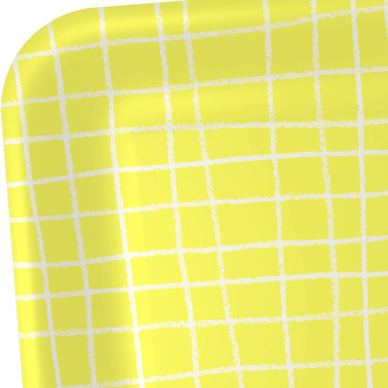 Hallmark Yellow Grid Square Dinner Plates Set Of 8