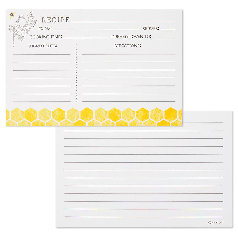Hallmark Yellow Honeycomb Recipe Refill Cards
