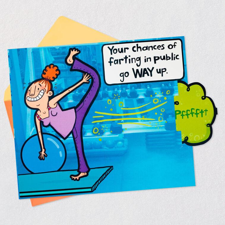 Hallmark Yoga Fart Joke Funny Birthday Card