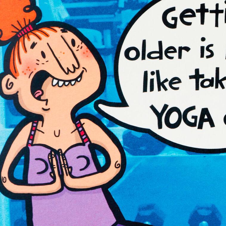 Hallmark Yoga Fart Joke Funny Birthday Card