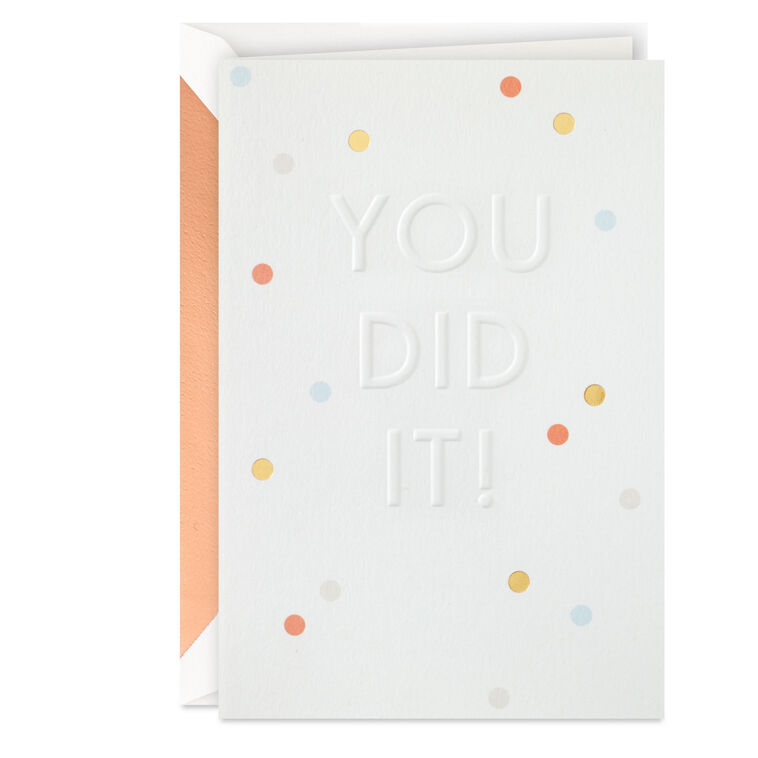 hallmark You Did It Embossed Congratulations Card