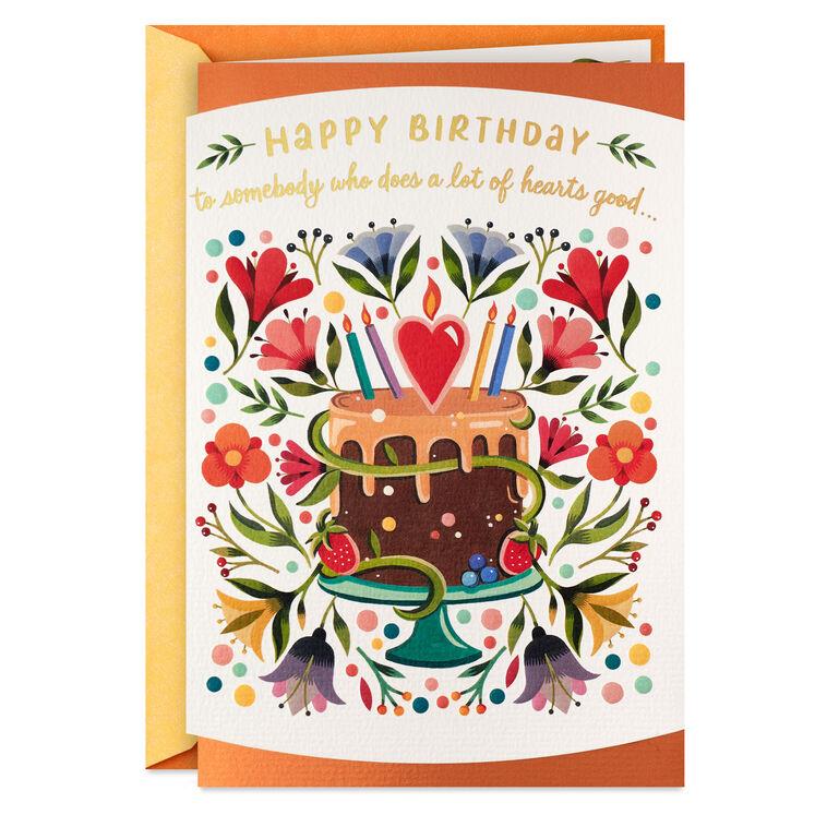 hallmark You Do a Lot of Hearts Good Birthday Card