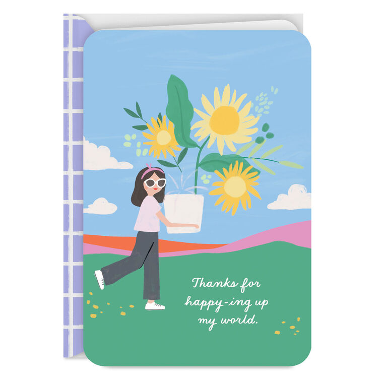 hallmark You Happy Up My World Thank You Card