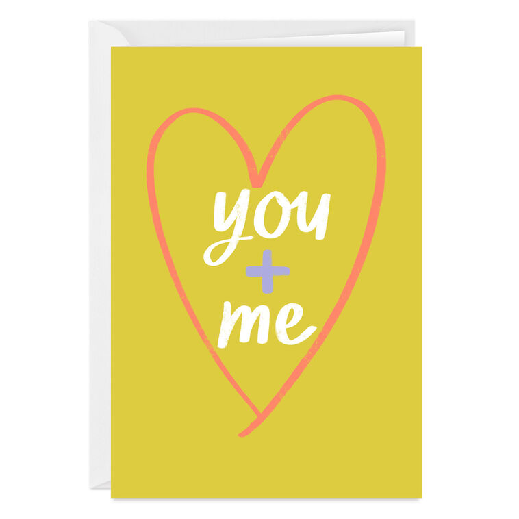 hallmark You + Me Doodle Heart Custom Love Card