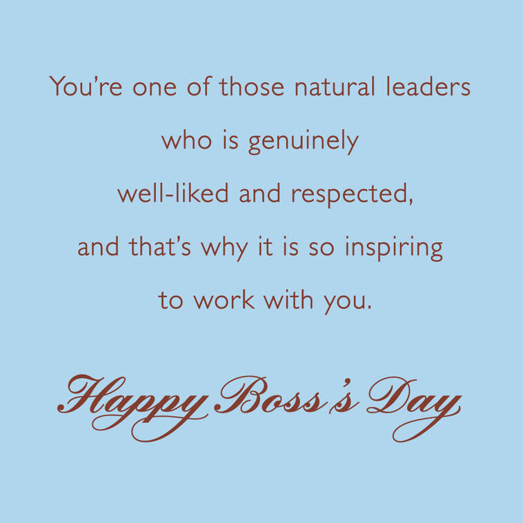 Hallmark You're A Natural Leader Boss's Day Card