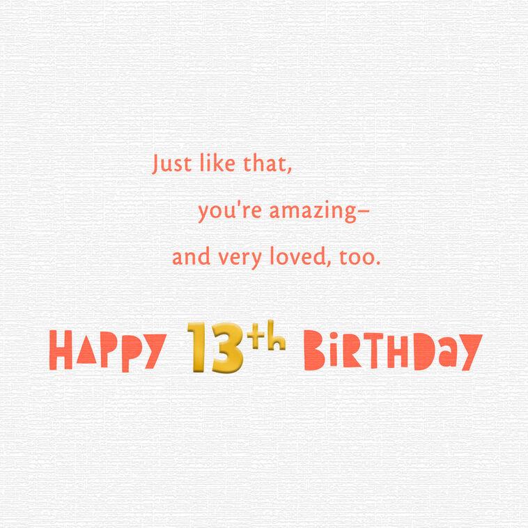 Hallmark You're Amazing 13th Birthday Card