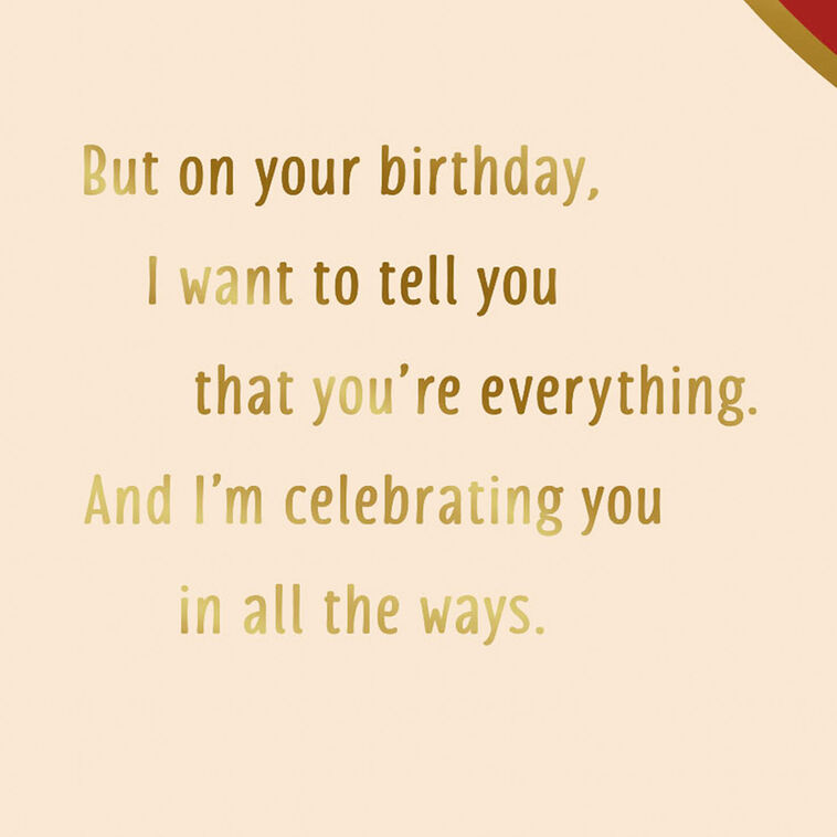 Hallmark You're Everything To Me Birthday Card