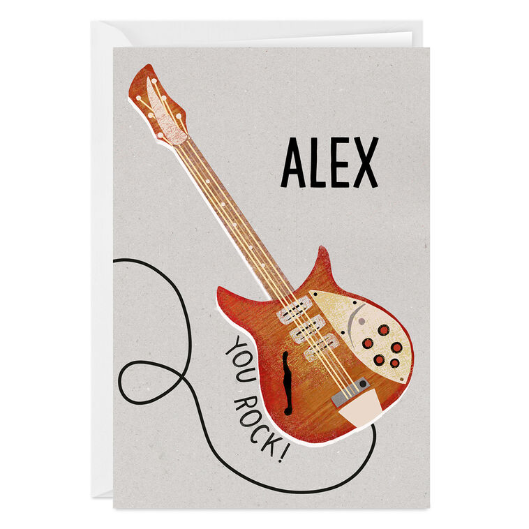 hallmark You Rock Guitar Custom Encouragement Card