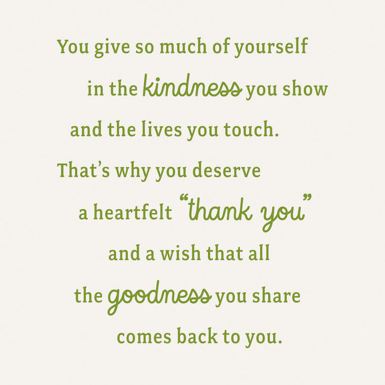 Hallmark Your Kind Heart Thank-You Card