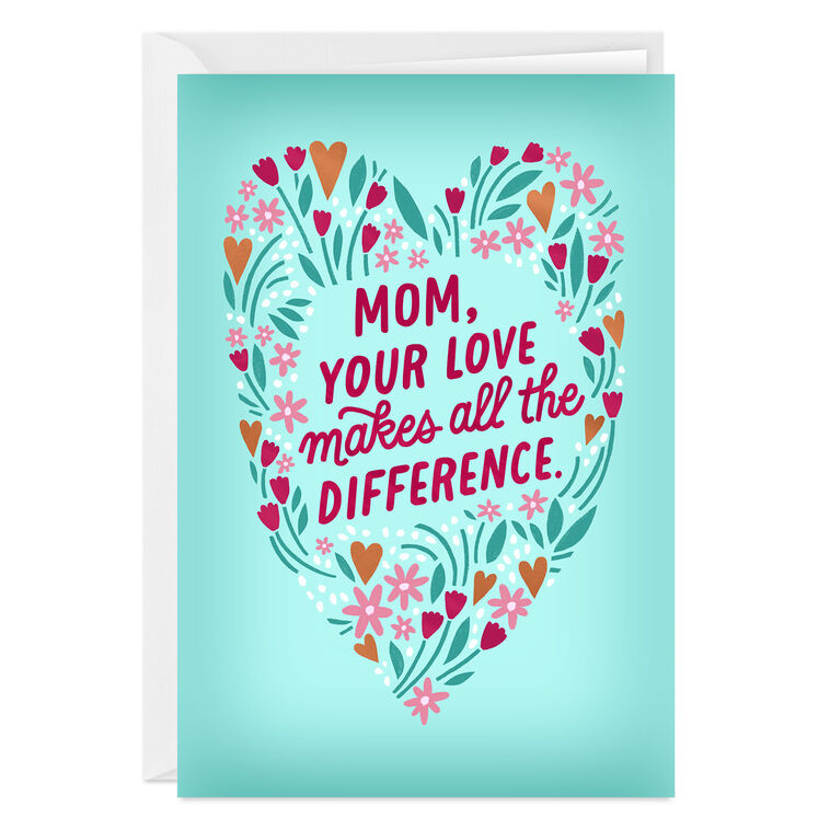 hallmark Your Love Floral Heart Custom Love Card