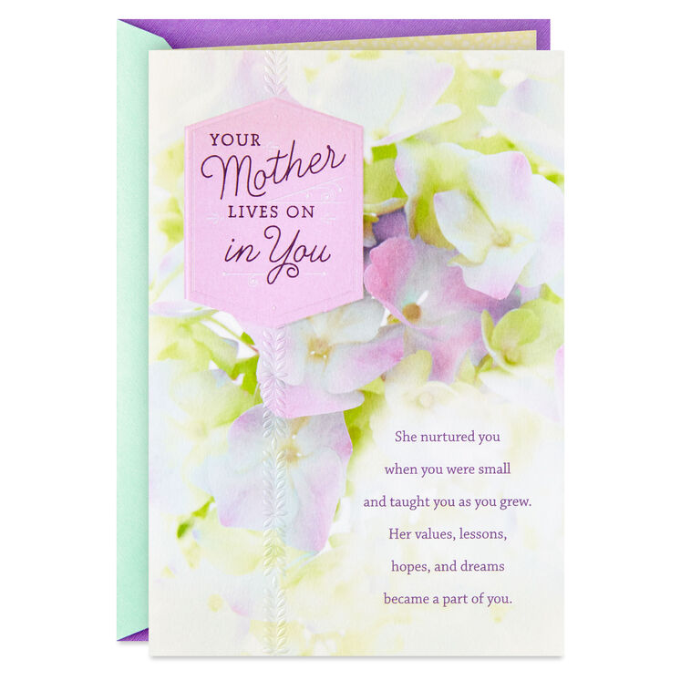 hallmark Your Mother Lives On in You Sympathy Card