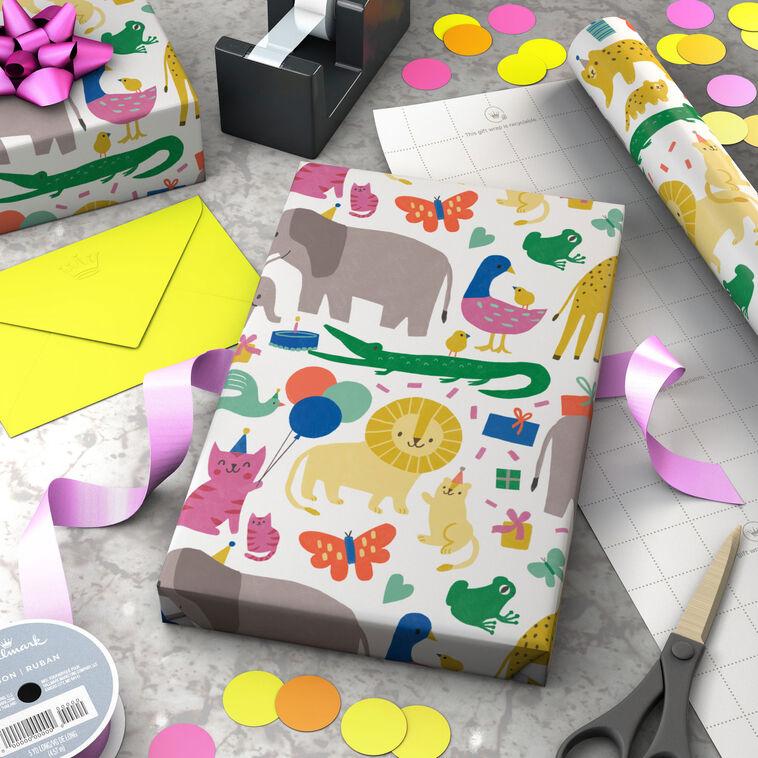 Hallmark Zoo Animals Wrapping Paper 20 Sq. Ft