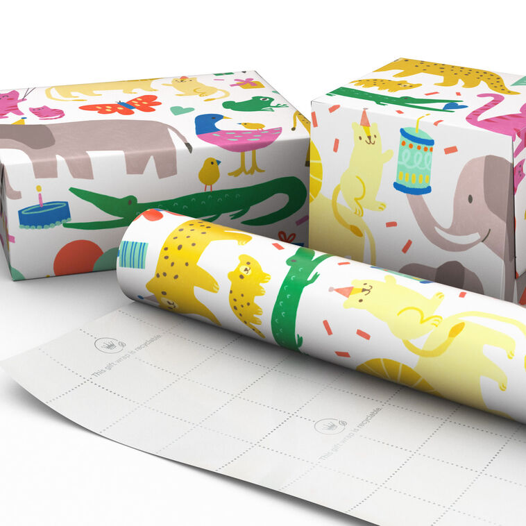 Hallmark Zoo Animals Wrapping Paper 20 Sq. Ft