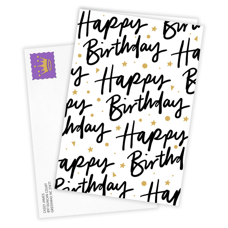 Hallmark Hand Lettering And Stars Custom Birthday Card