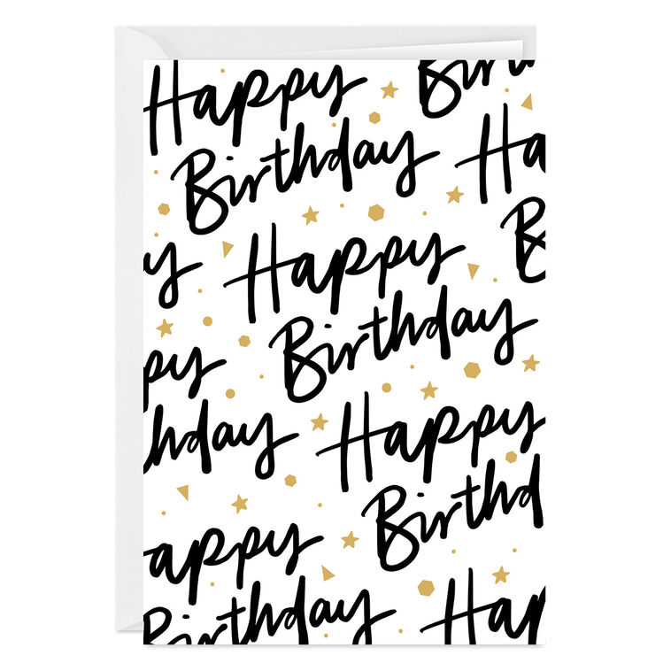 hallmark Hand Lettering and Stars Custom Birthday Card