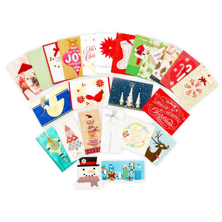hallmark Handcrafted Holidays Assorted Christmas Cards in Designed Box Pack of 24