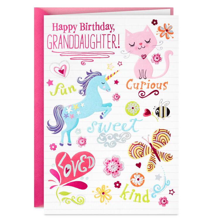 hallmark Happier Brighter and Sweeter Birthday Card for Granddaughter