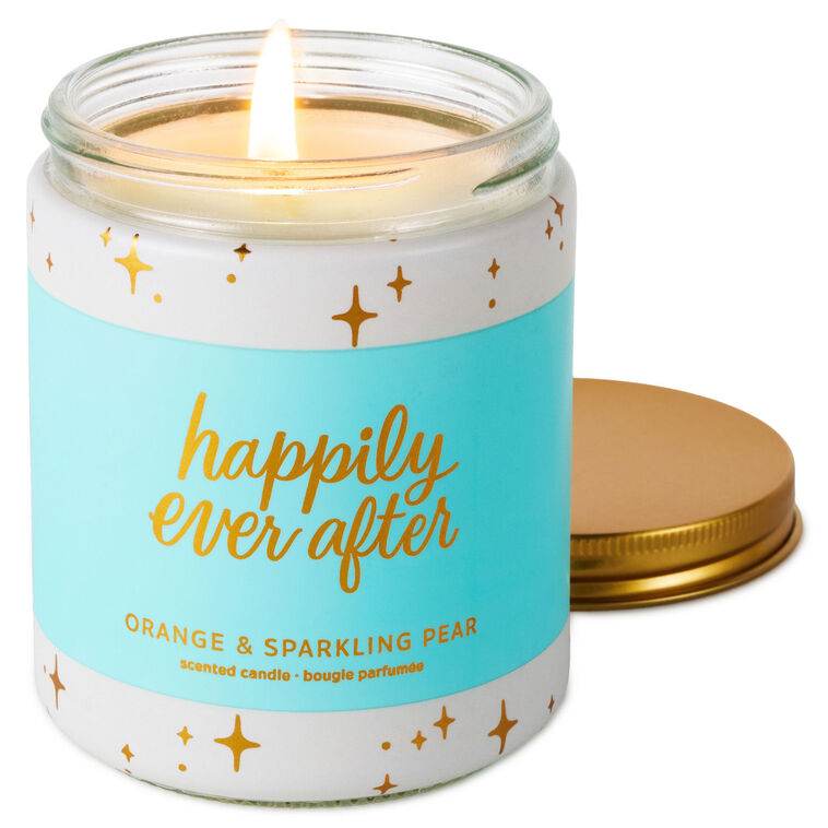 Hallmark Happily Ever After Orange And Sparkling Pear Scented Jar Candle 7 Oz