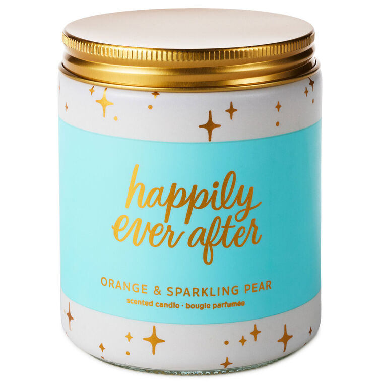 hallmark Happily Ever After Orange and Sparkling Pear Scented Jar Candle 7 oz