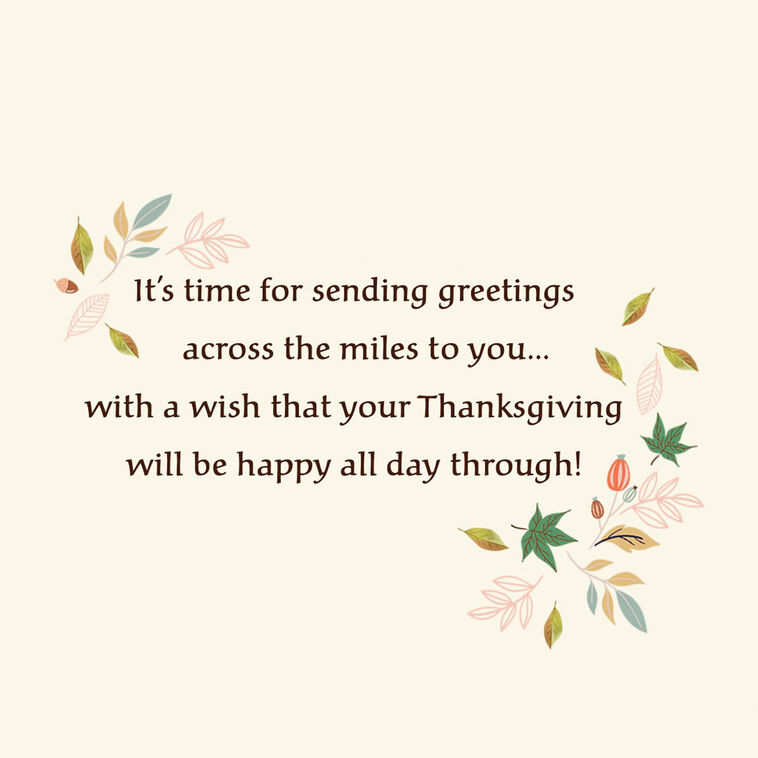 Hallmark Happy All Day Through Across The Miles Thanksgiving Card