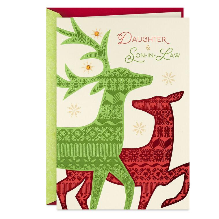 hallmark Happy and Proud Christmas Card for Daughter and Son-in-Law