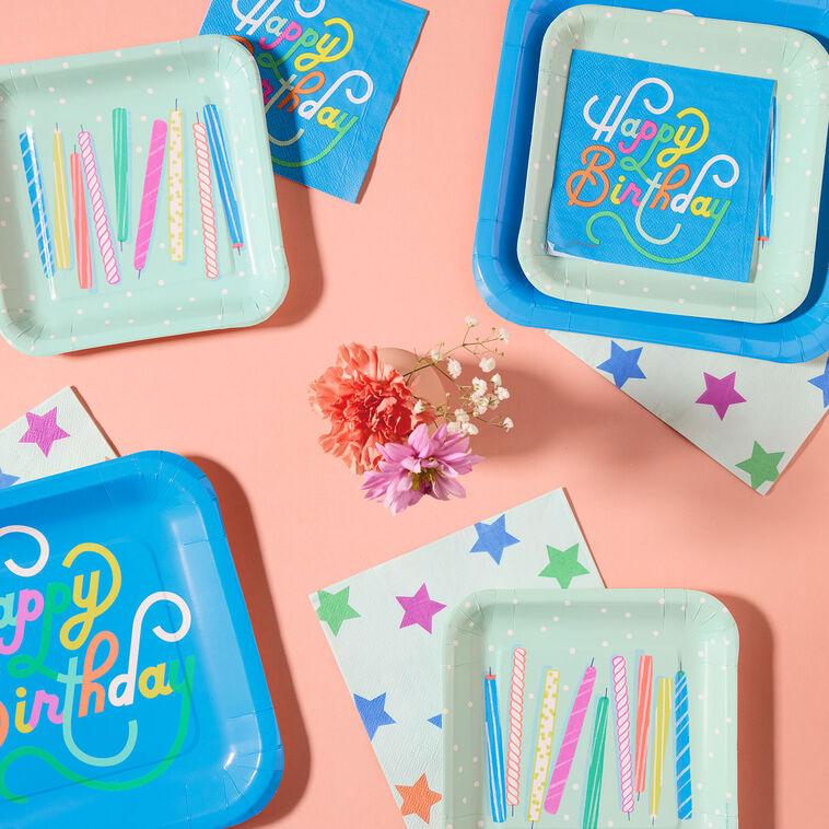 Hallmark "Happy Birthday" On Blue Cocktail Napkins Pack Of 16