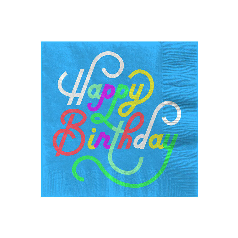 hallmark "Happy Birthday" on Blue Cocktail Napkins Pack of 16