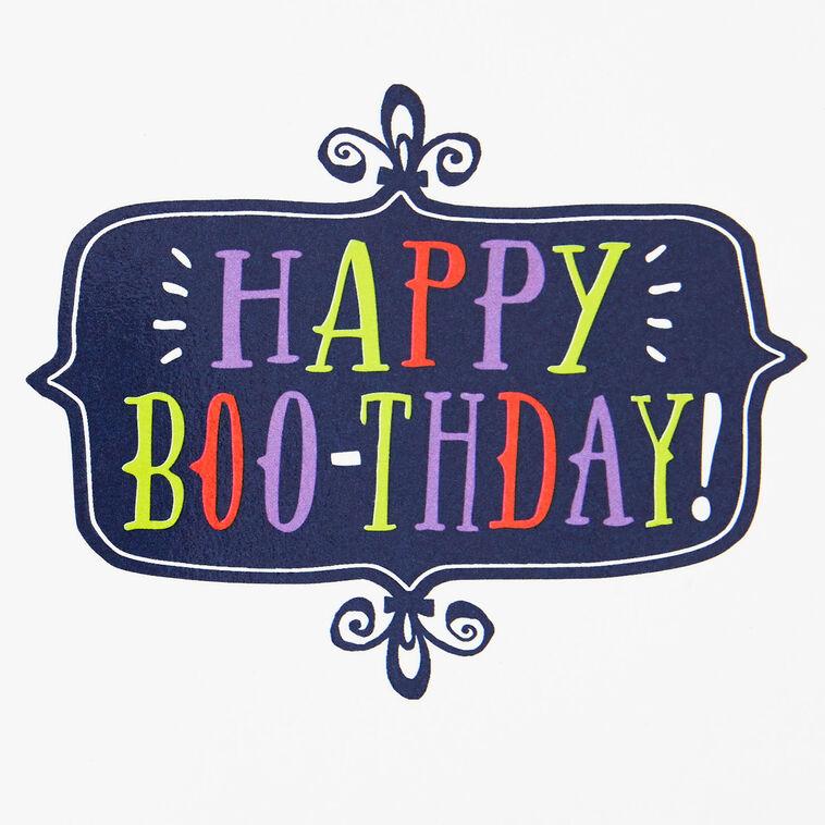 Hallmark Happy Boo-thday Ghost With Cake Halloween Birthday Card