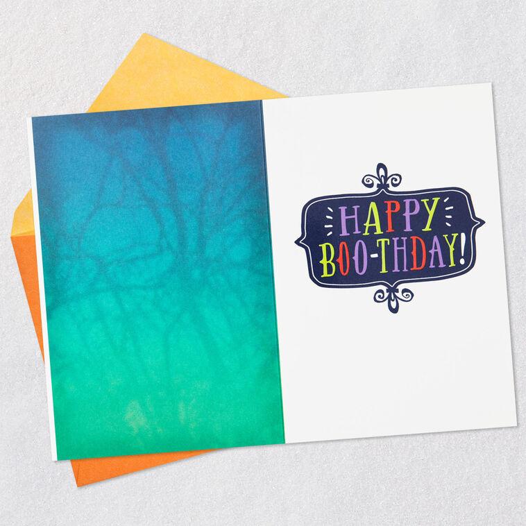 Hallmark Happy Boo-thday Ghost With Cake Halloween Birthday Card