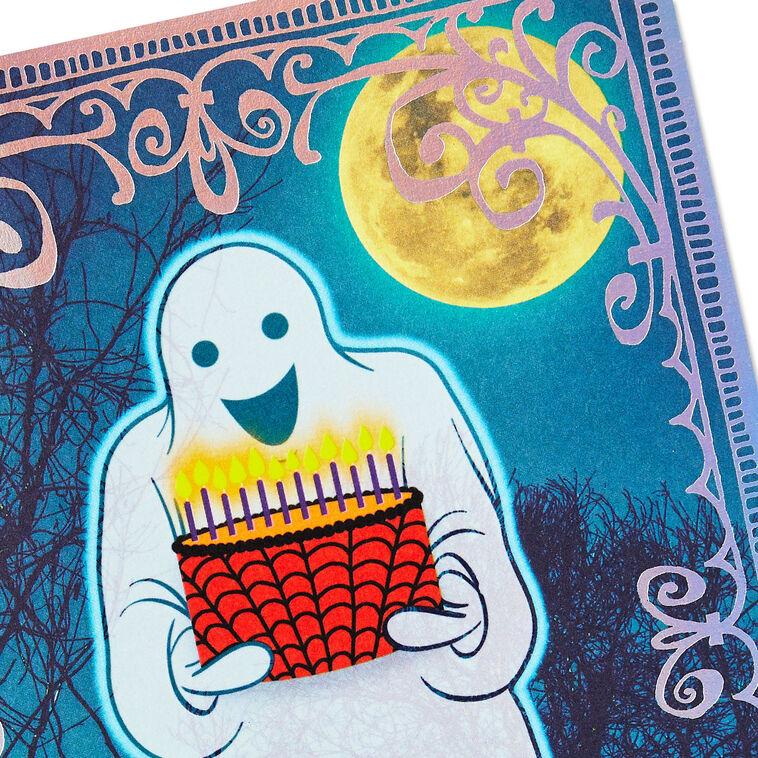 Hallmark Happy Boo-thday Ghost With Cake Halloween Birthday Card