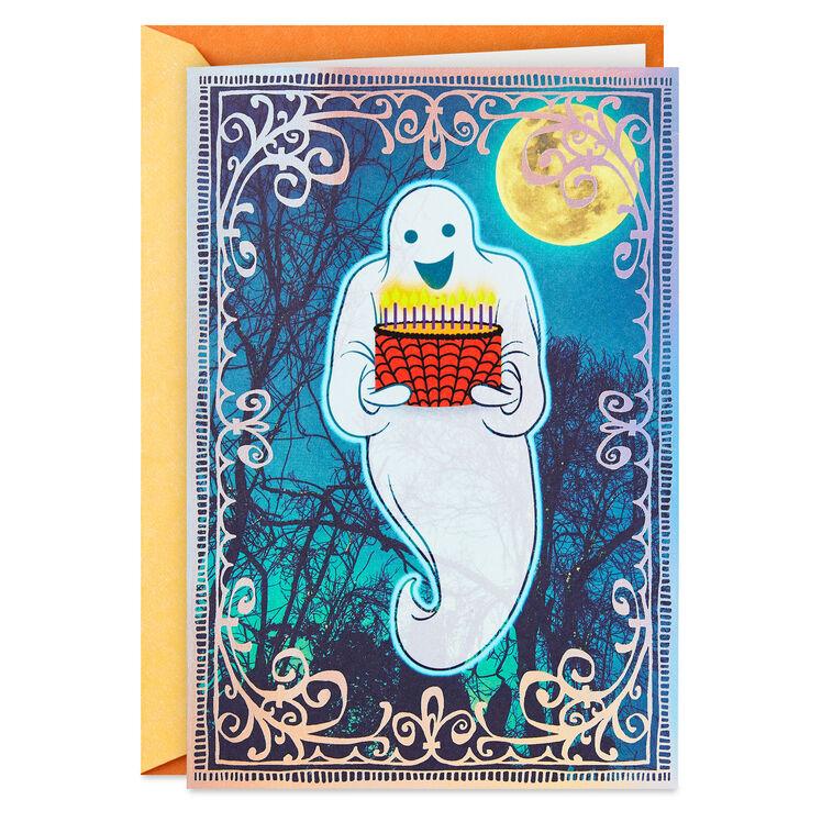 hallmark Happy Boo-thday Ghost With Cake Halloween Birthday Card