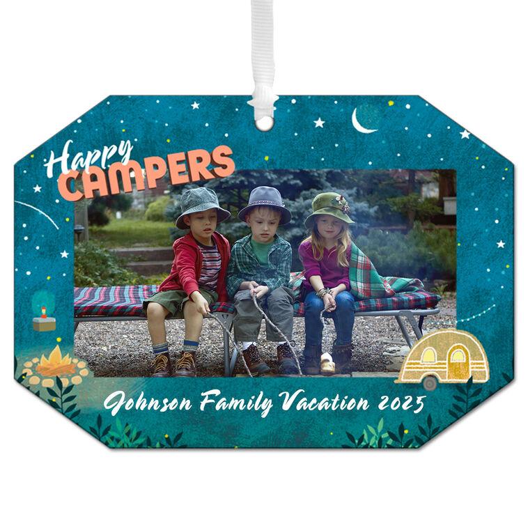 hallmark Happy Campers Metal Personalized Ornament Custom Photo and Text