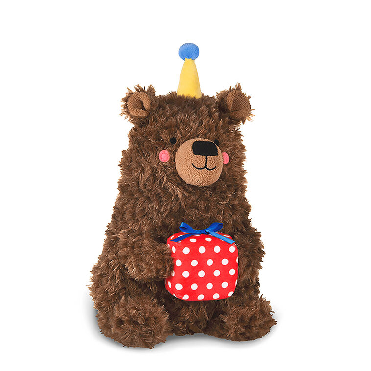 hallmark Happy Day Bear Magnetic Plush With Present 12"