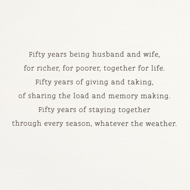 Hallmark Happy Golden Anniversary 50th Anniversary Card