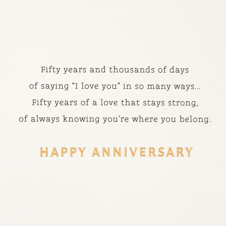 Hallmark Happy Golden Anniversary 50th Anniversary Card