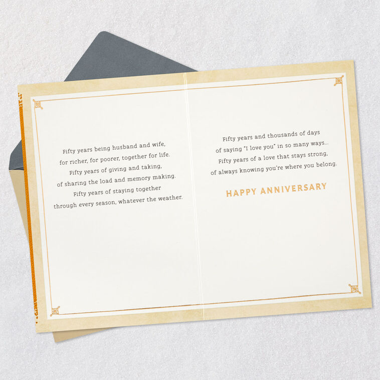 Hallmark Happy Golden Anniversary 50th Anniversary Card