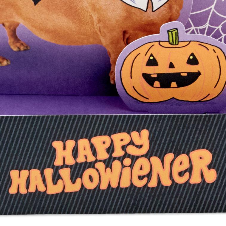 Hallmark Happy Hallowiener Vampire Dog Funny 3D Pop-Up Halloween Card