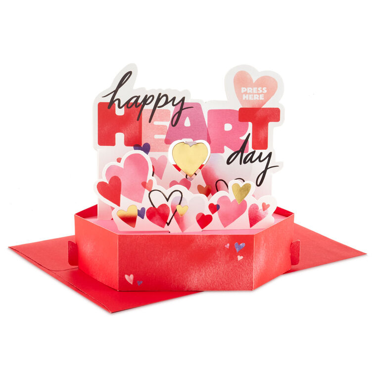 hallmark Happy Heart Day Musical 3D Pop-Up Valentine's Day Card With Motion